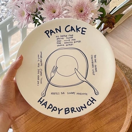 ＜海外取寄せ＞プレートパンケーキプレート ネイビー /// 韓国雑貨 韓国インテリア 韓国 撮影雑貨 アクセサリー撮影 皿 プレート キッチン雑貨　キッチングッズ  キッチン用品