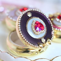 DARK PURPLE　リボン　コンパクトケース