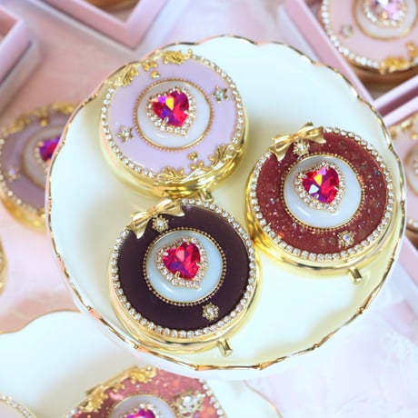 DARK PURPLE　リボン　コンパクトケース
