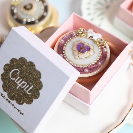 パープル　クロスハート♡コンパクトケース