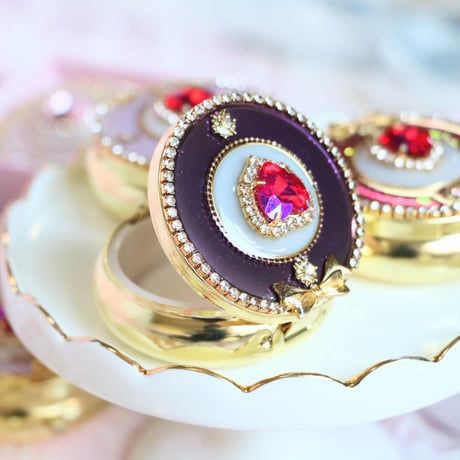 DARK PURPLE　リボン　コンパクトケース
