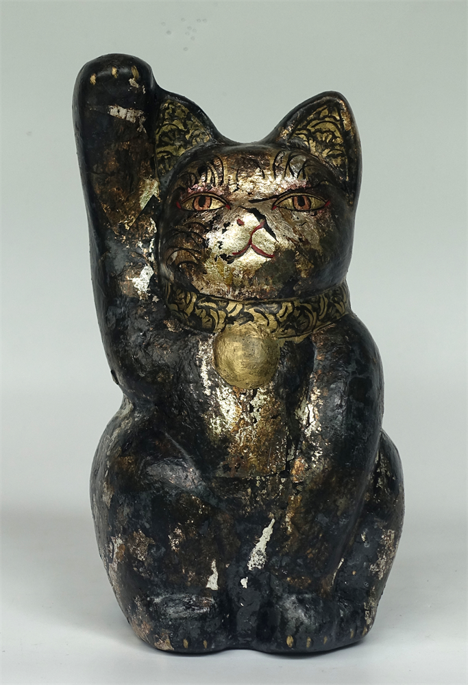 招き猫 参号 焦箔 黒 | 蟬丸工房