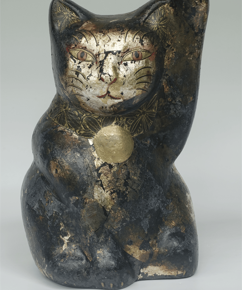 蝉丸 招き猫 美品 入手困難 黒猫 猫 蝉丸 招き猫 美品 入手