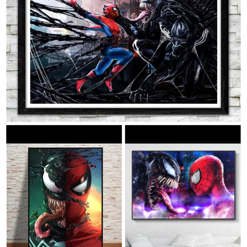 スパイダーマン＆ヴェノムC スクエアポスター | Wall Art