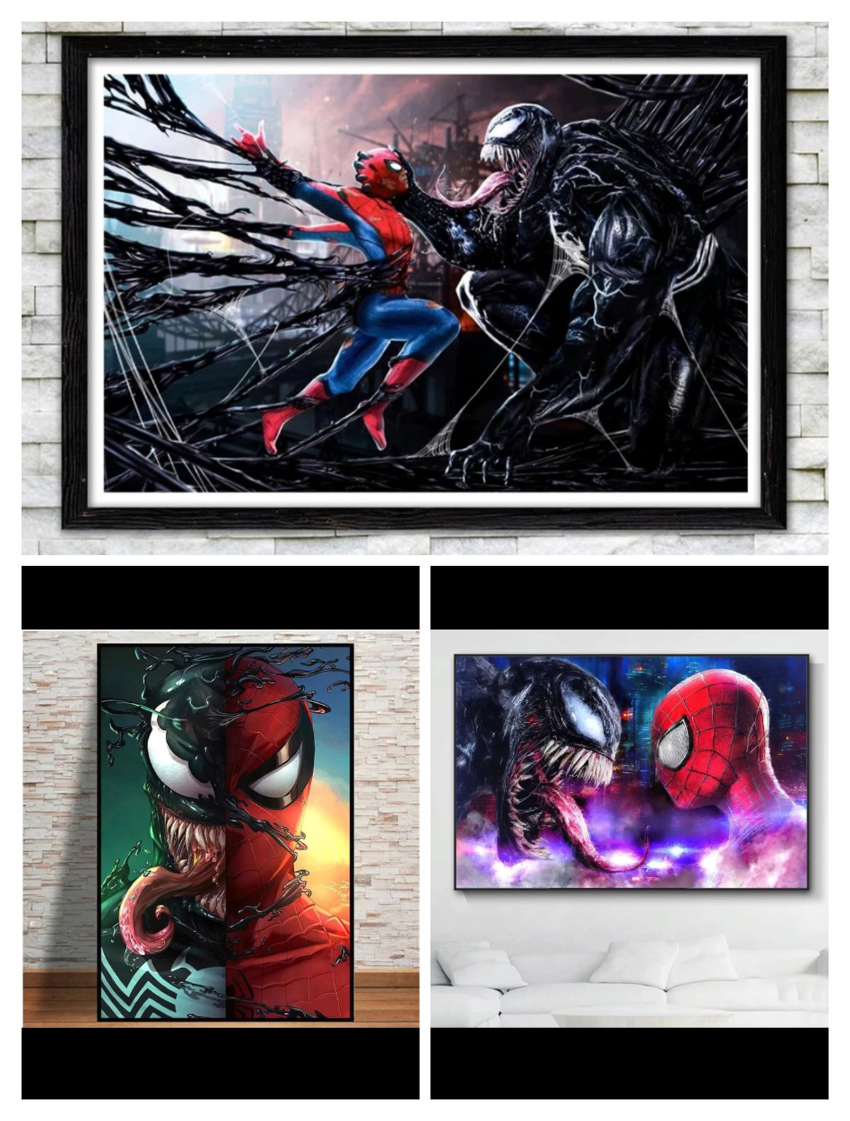 スパイダーマン、ヴェノムポスター 9本まとめ売り　C スパイダーマン＆ヴェノムC スクエアポスター | Wall Art