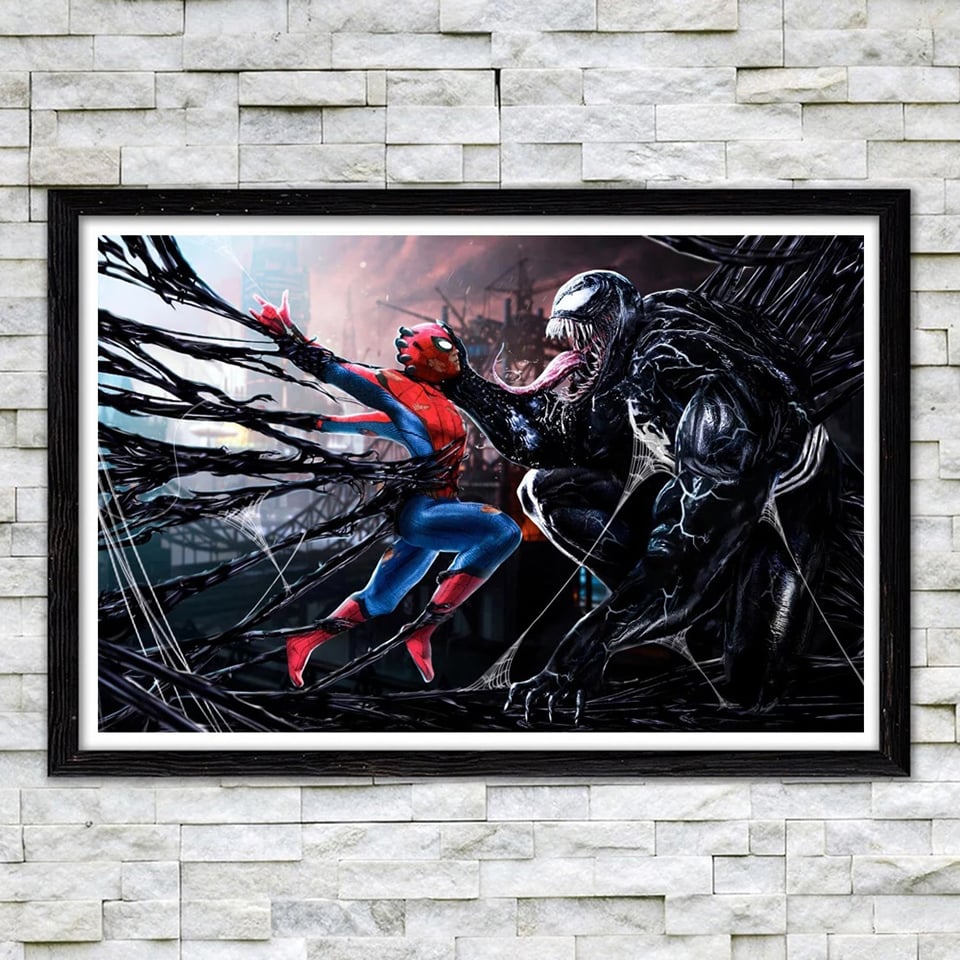 スパイダーマン＆ヴェノムB スクエアポスター | Wall Art