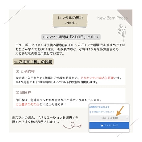 ニューボーンフォトレンタルセット【ミモザ スワッグ】