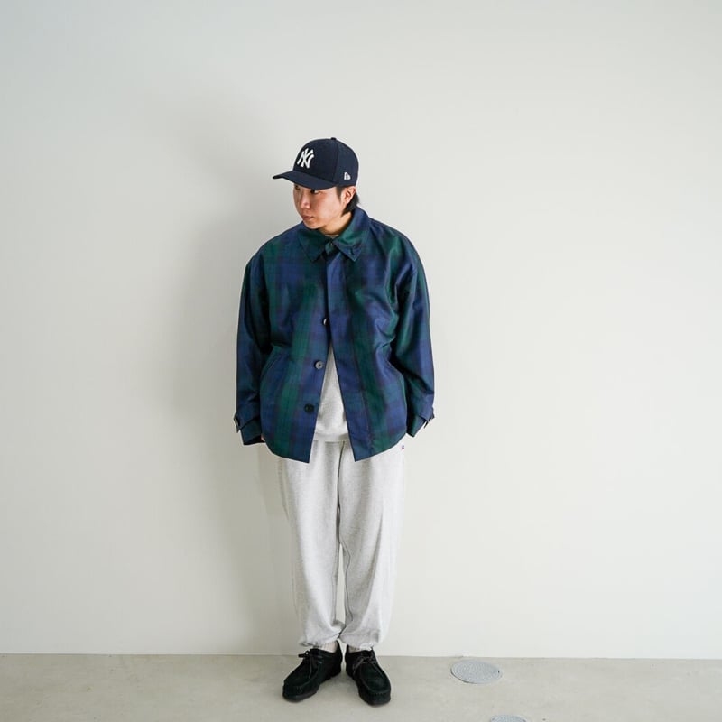 Blanc YM Silk Black Watch Short Coat | niki