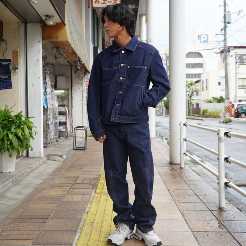 かつきくん着用 mertra インディゴデニム 30 EVENRIVER 作業着 作業服 デニム ストレッチエアーライトシャツ