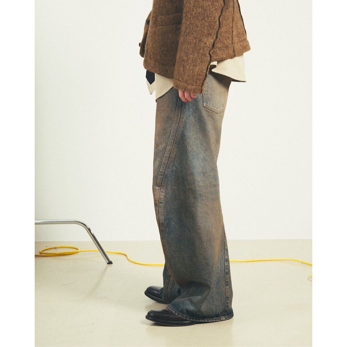 3D TWISTED WIDE LEG JEANS | niki