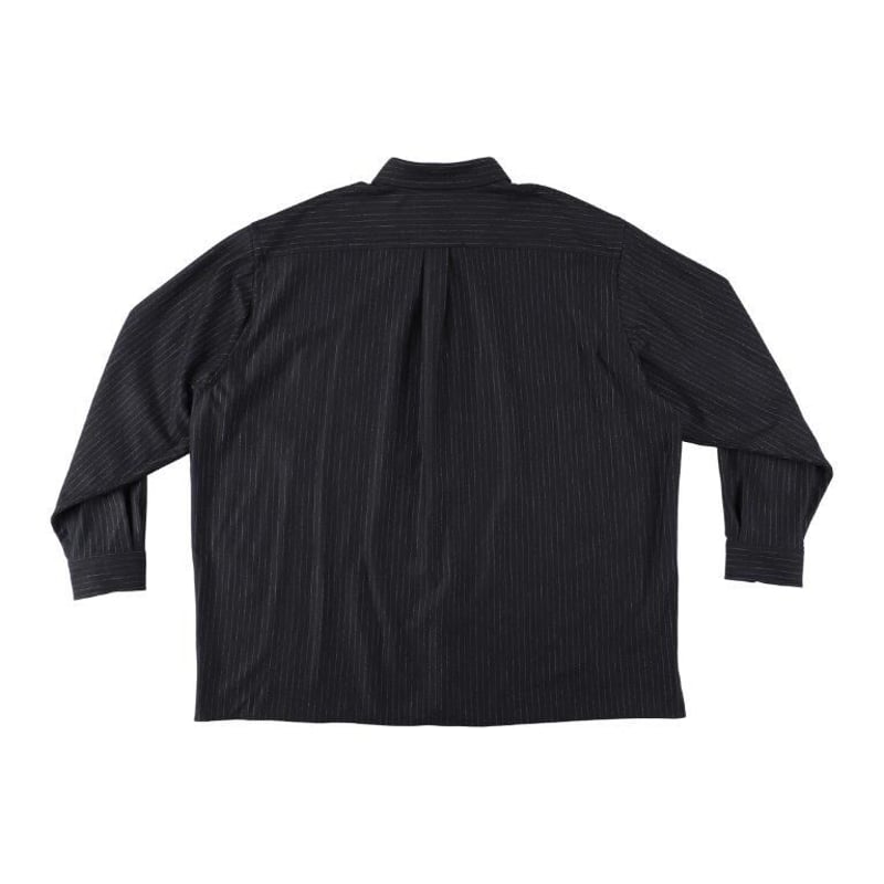 High Gauge Milled Wool Stripe Square Shirt | niki