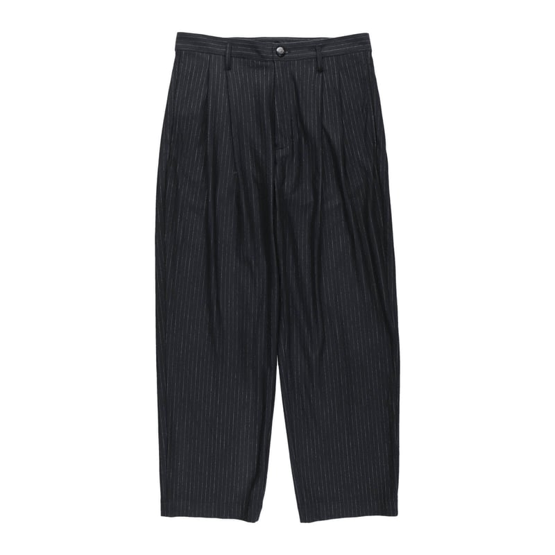 High Gauge Milled Wool Stripe Easy Slacks | niki