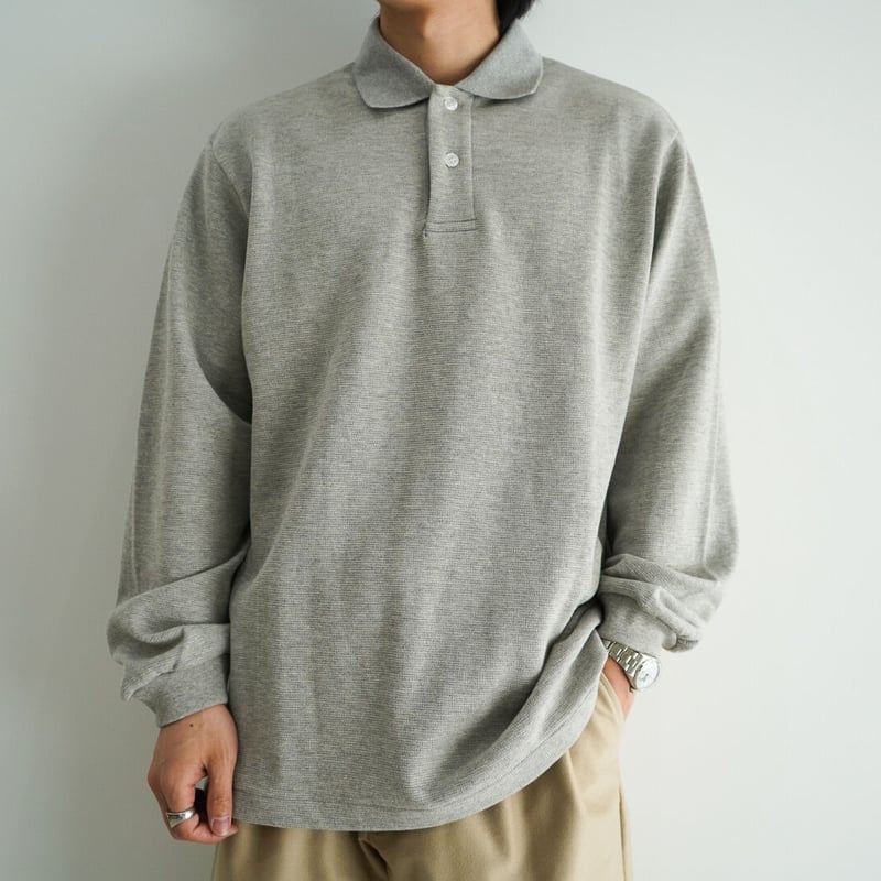 UNIVERSAL PRODUCTS リップル ポロシャツ 長袖 コットン Ripple L/S Polo | niki