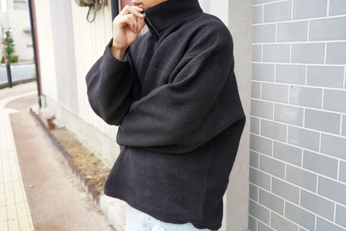 トップス Blanc YM/ Wool half zip pullover Blanc YM/ Wool half zip pullover