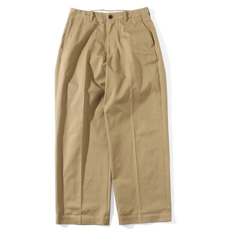 NO TUCK WIDE CHINO TROUSERS | niki