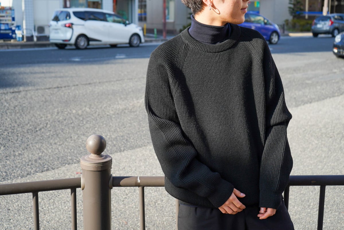 EVCON SHETLAND WOOL LOW GAGE NECK | niki