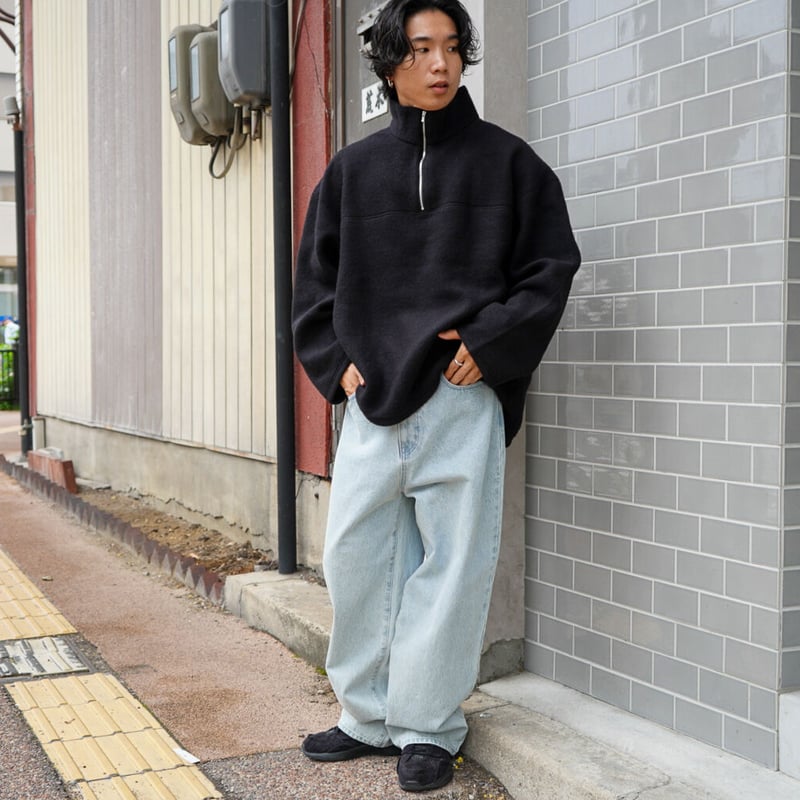 WOOL HARF ZIP PULLOVER | niki