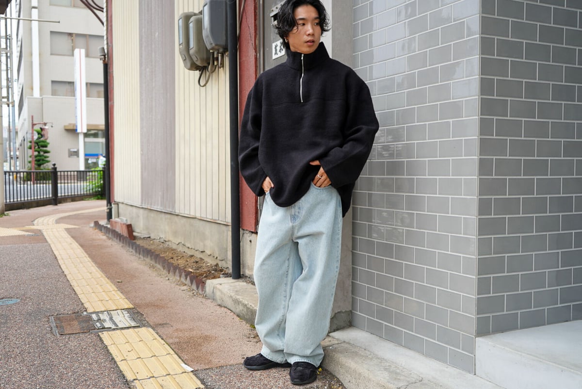 WOOL HARF ZIP PULLOVER | niki