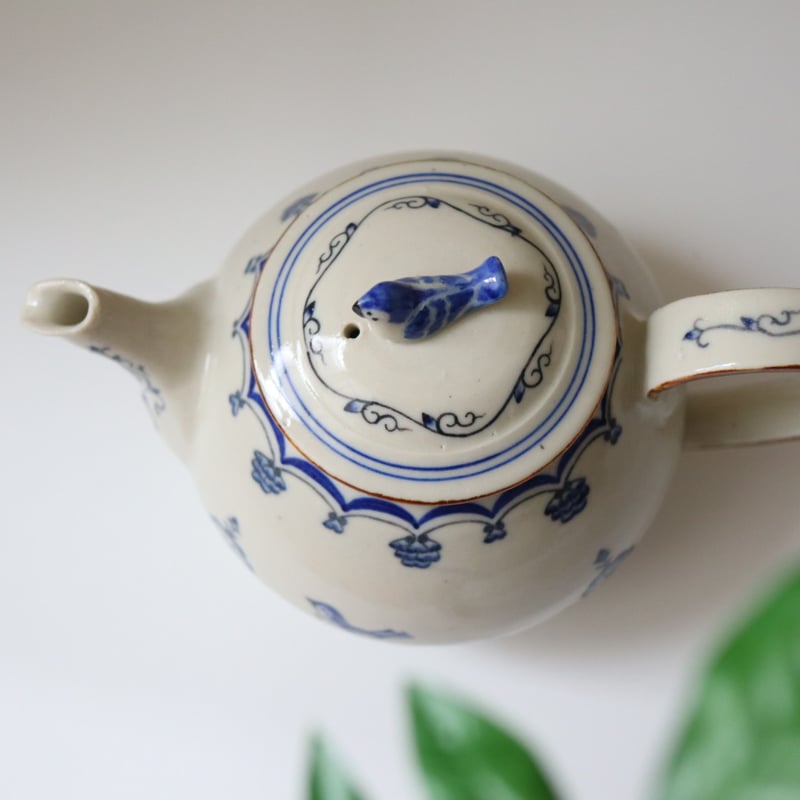 鳥遊戯画・ポット┊︎光萌窯 中西申幸 | うつわのキモチonline shop