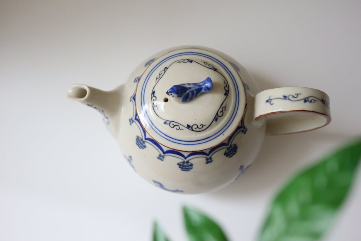 鳥遊戯画・ポット┊︎光萌窯 中西申幸 | うつわのキモチonline shop