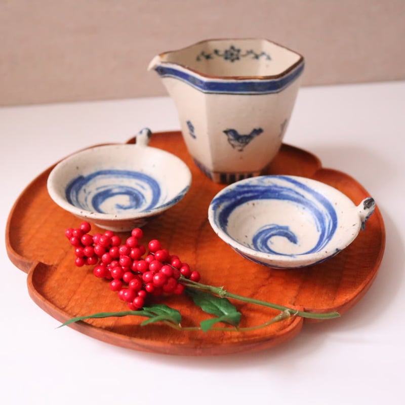 鳥遊戯画・六角片口┊︎光萌窯 中西申幸 | うつわのキモチonline shop