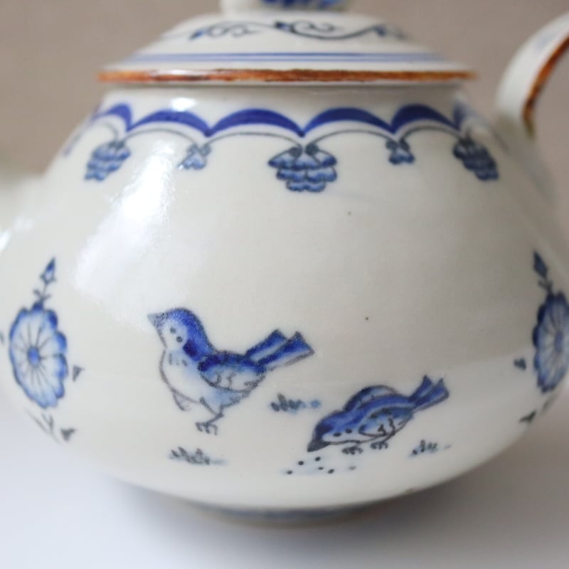 鳥遊戯画・ポット┊︎光萌窯 中西申幸 | うつわのキモチonline shop