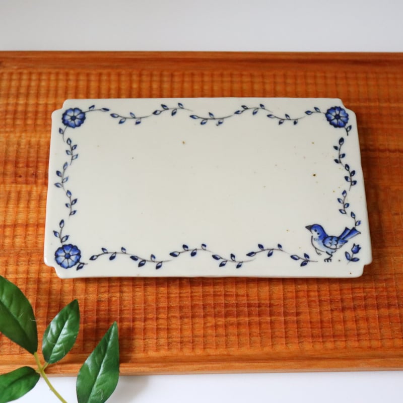 鳥遊戯画・長方板皿┊︎光萌窯 中西申幸 | うつわのキモチonline shop