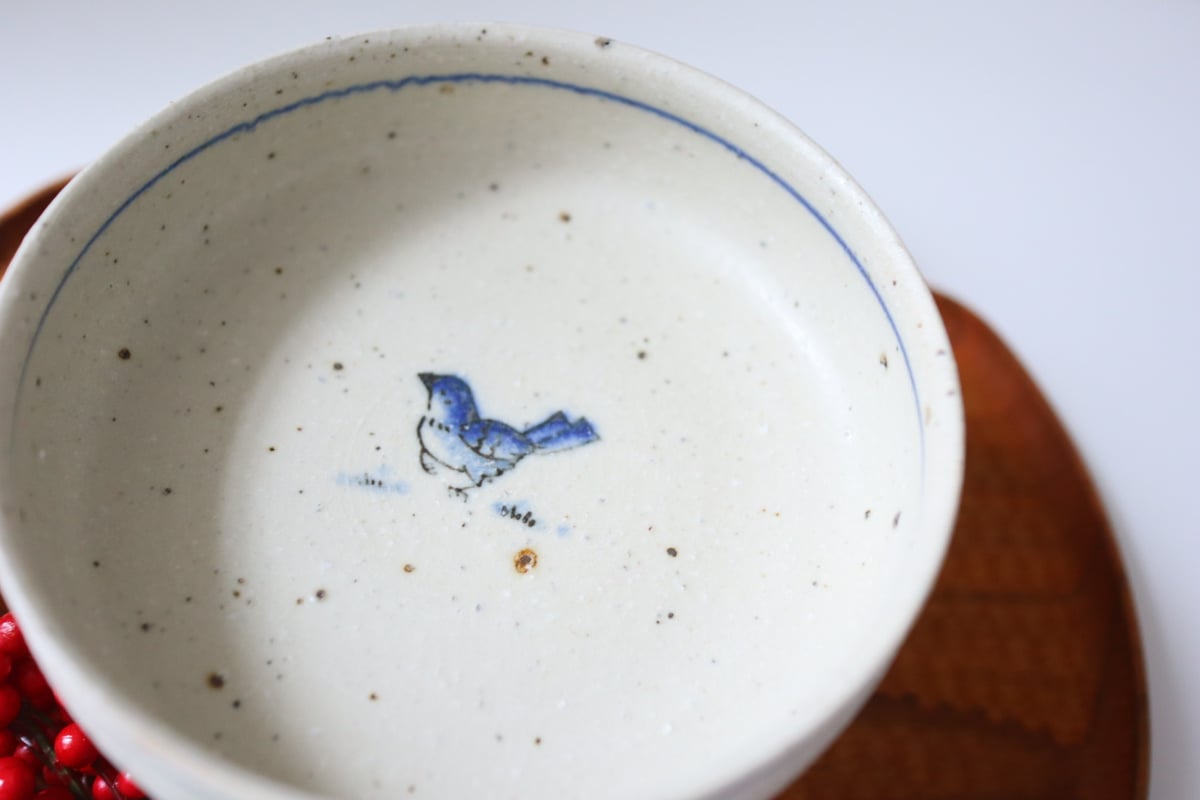 中西申幸さん　鳥遊戯画　チュン　コンポート2客 中西申幸さん 鳥遊戯画 チュン コンポート2客 【公式通販】