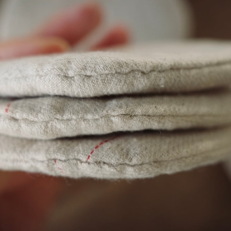 リネンコースター_2set / natural, antique | maison pocuu