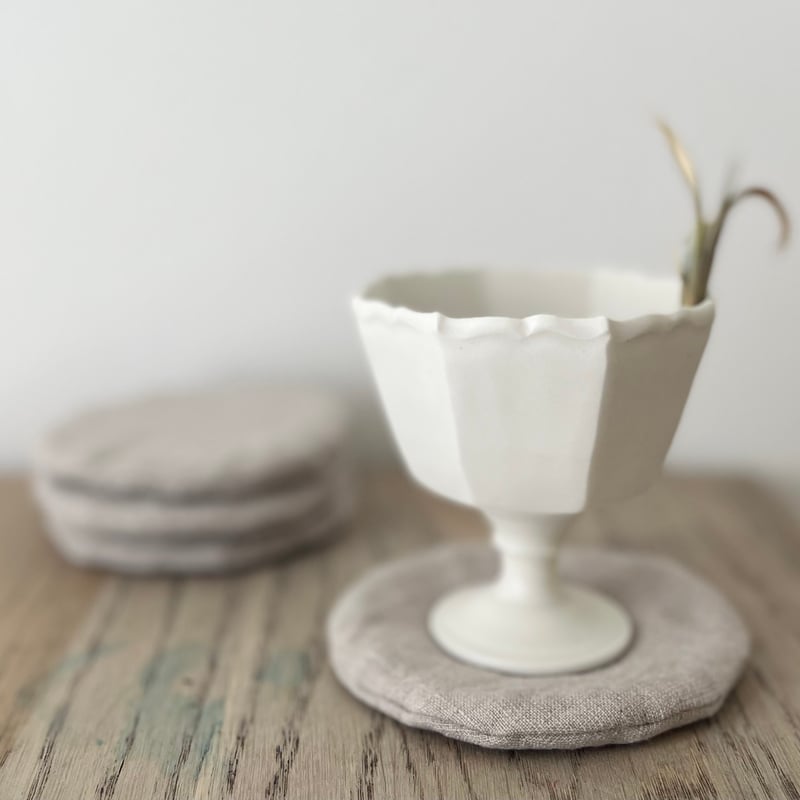 リネンコースター_2set / natural, antique | maison pocuu