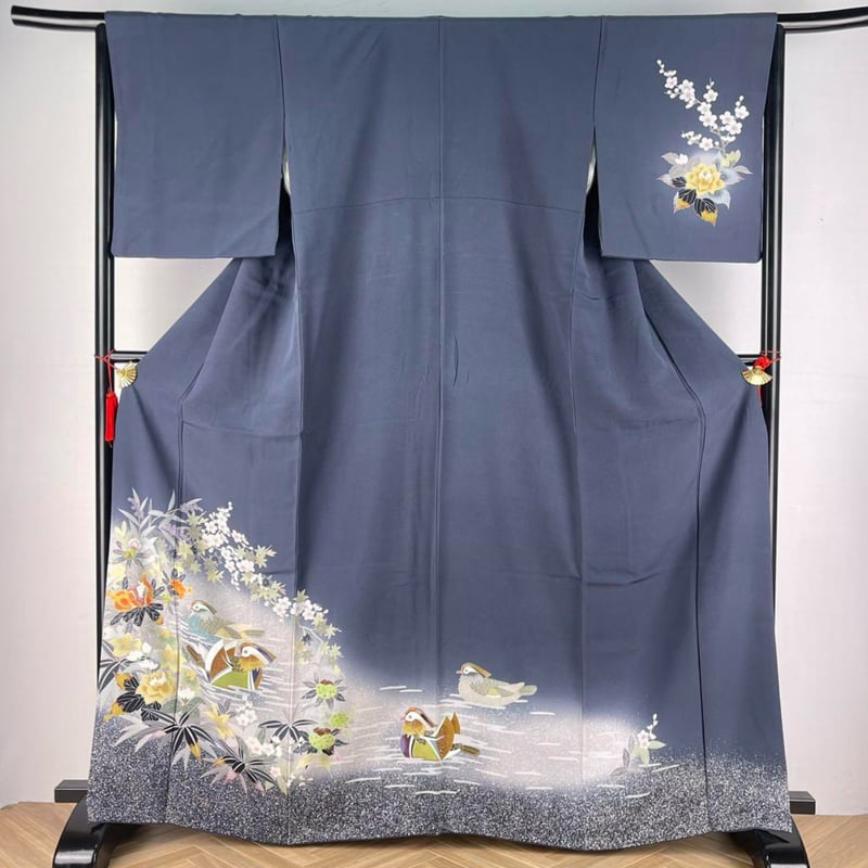 加賀友禅) 訪問着 おしどり 虫食い葉 A3334 | 和ノ藤リユース 加賀友禅) 訪問着 おしどり 虫食い葉 A3334 | 和ノ藤リユース