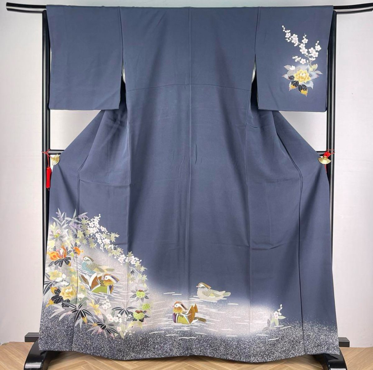 加賀友禅) 訪問着 おしどり 虫食い葉 A3334 | 和ノ藤リユース