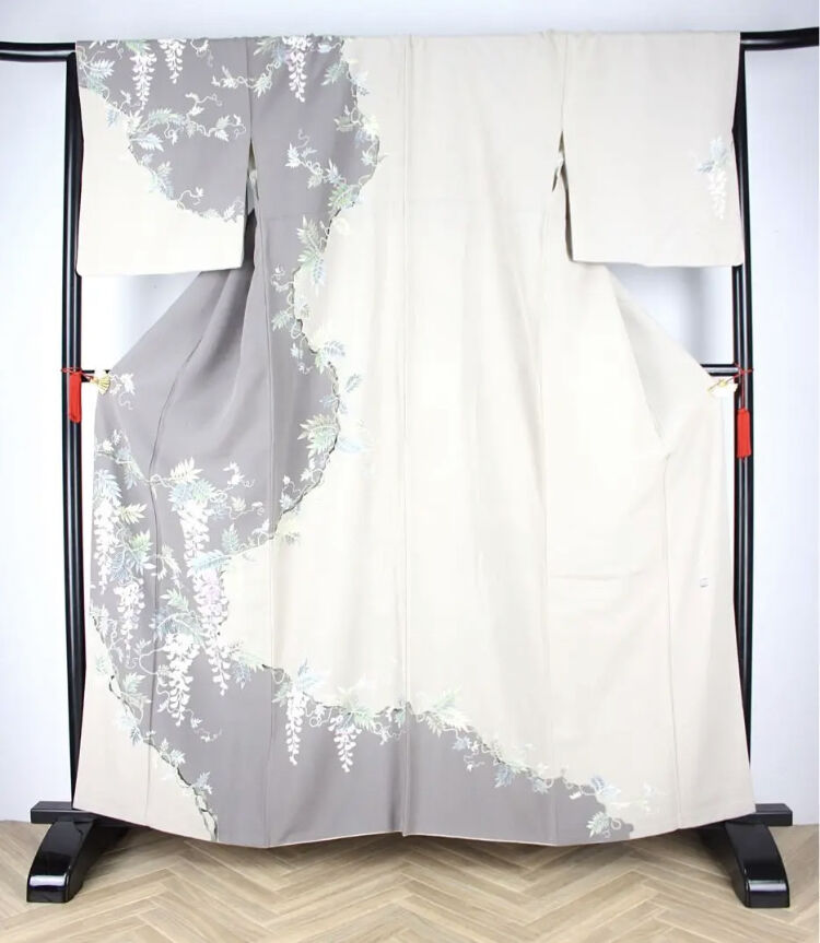 新品 東京友禅作家 伊藤幽水 落款 鯉 着物 正絹 仕付け糸付 訪問着 5305 新品 東京友禅作家 伊藤幽水 落款 鯉 着物 正絹 仕付け糸付 訪問