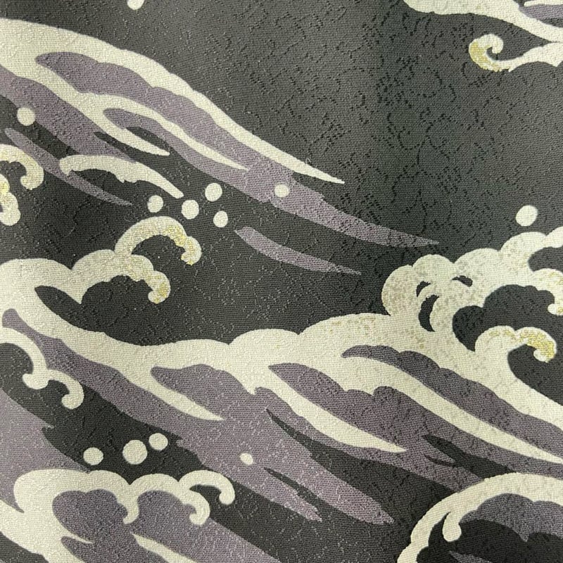 総絞り訪問着　新品しつけ糸付　イエローゴールド 訪問着) 波に金箔 しつけ糸有 未使用品 A3332 | 和ノ藤リユース