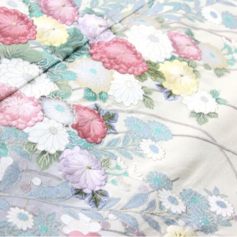 訪問着) 作家物 花刺繍 金箔 | 和ノ藤リユース 訪問着) 作家物 花刺繍 金箔 | 和ノ藤リユース