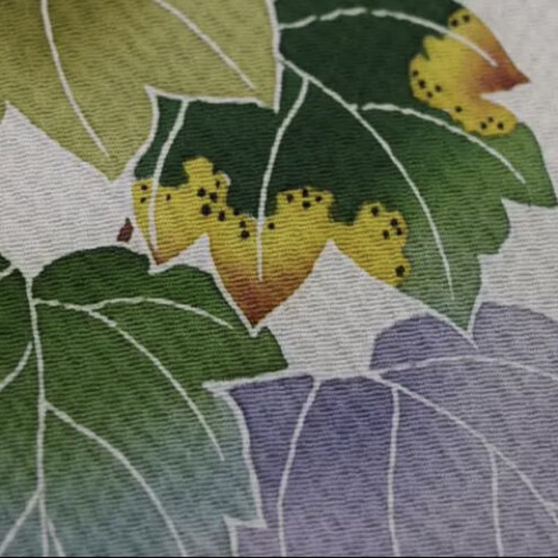 本加賀友禅】名古屋帯 虫食い葉 新品 未使用 | 和ノ藤リユース 本加賀友禅】名古屋帯 虫食い葉 新品 未使用 | 和ノ藤リユース