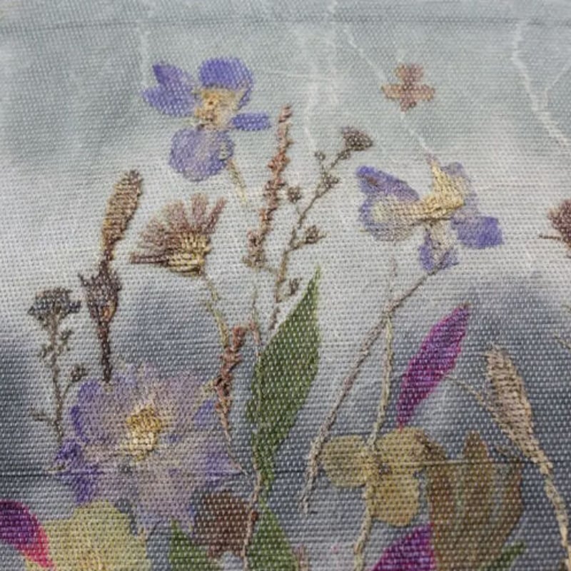 名古屋帯　押し花　正絹　作家もの ZZ-285 名古屋帯 名古屋仕立て 正絹 作家物 花柄9/4 - メルカリ