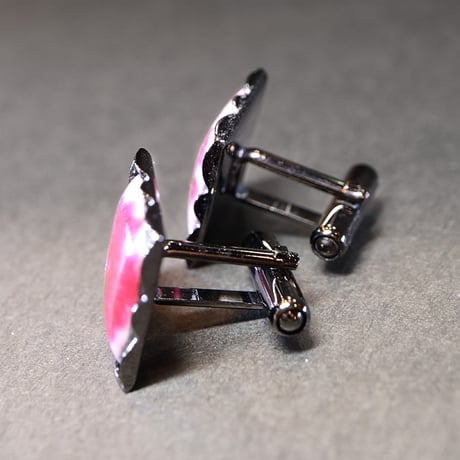 【Enamel Handcraft】エナメルのカフリンクス　牡丹