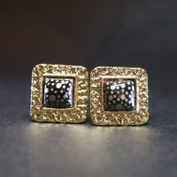 【Enamel Handcraft】エナメルのカフリンクス　ドット　角-S