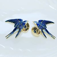ツバメのカフリンクス（本七宝）