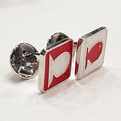 エナメルのカフリンクス　魚(赤)
