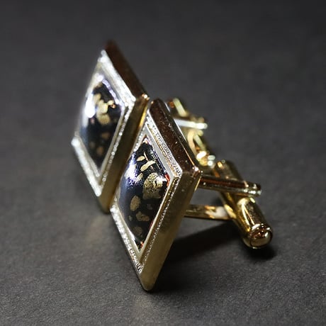 【Enamel Handcraft】エナメルのカフリンクス　ドット　角