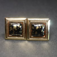 【Enamel Handcraft】エナメルのカフリンクス　ドット　角
