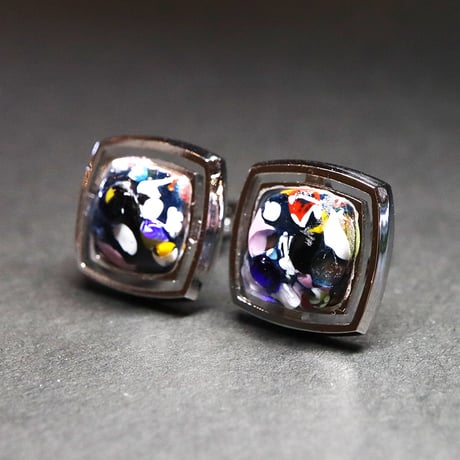 【Enamel Handcraft】エナメルのカフリンクス　モザイク