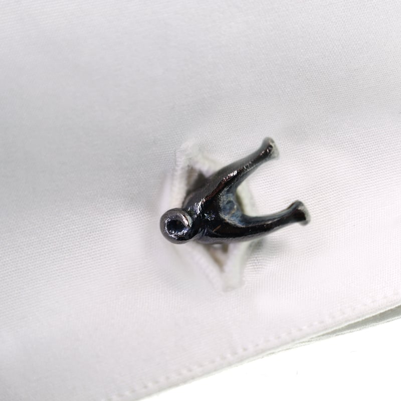 パグのカフリンクス シルバー ブラック | PETULA