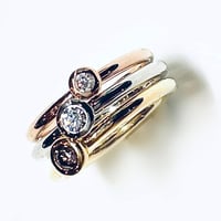 「ウィンWinne」ダイヤモンドK18PG ／Ptリング
