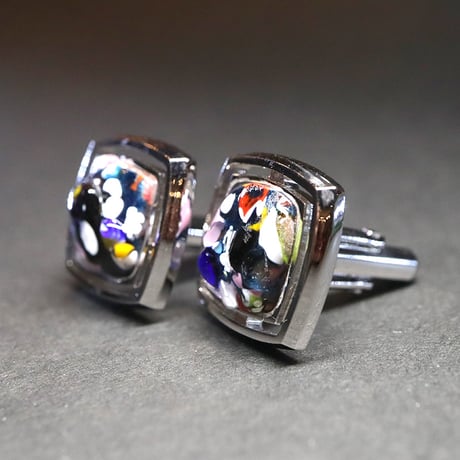 【Enamel Handcraft】エナメルのカフリンクス　モザイク