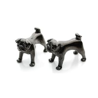 パグのカフリンクス シルバー ブラック