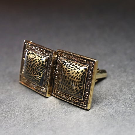 【Enamel Handcraft】エナメルのカフリンクス　菊花　角