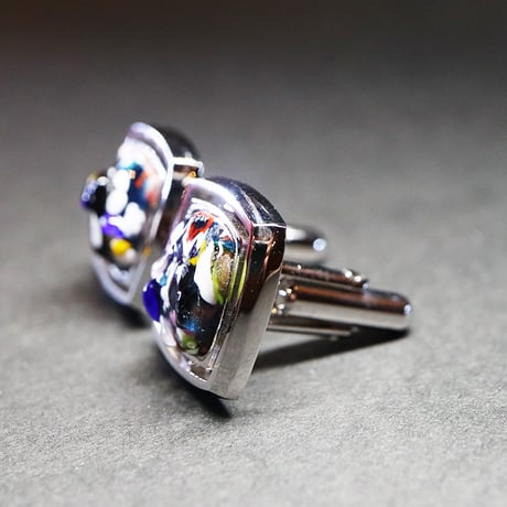 【Enamel Handcraft】エナメルのカフリンクス　モザイク